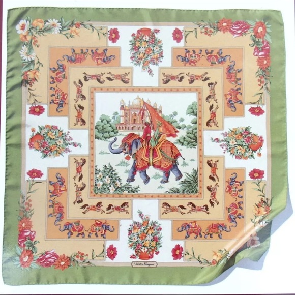 Salvatore Ferragamo Italian Silk Scarf 34.3” w/ Box 🎁 - Picture 2 of 16